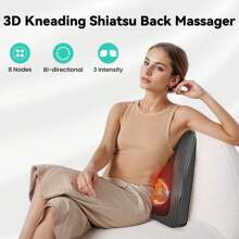 Back And Neck Massager For Pain Relief Deep Tissue, Heated Shoulder Massager, Lower Back Massager With Vibration, Massage Pillow For Neck, Back, Shoulder, Leg, Gifts For Men Women