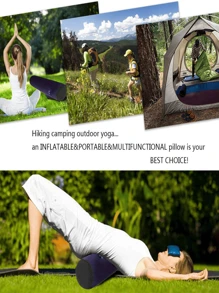 Cylindrical Inflatable Pillow Lumbar Inflatable Support Pillow - Blue Inflatable Joint Support Pillow, Leg Support Inflatable Pillow Travel Wedge Pillow With Multiple Functions, Ergonomic Streamline Car Seat, Office Chair, Recliner And Bed - Multicolor - View 3