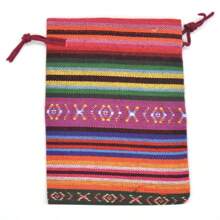 5pcs Linen Drawstring Bags, Bohemian Jewelry Cosmetic Gift Storage Pouches