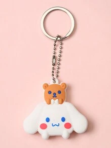 Sanrio 1PC &Friends Silicone Keychain Set - Cute , Cartoon Pattern With Protective Hat - Perfect For Bags And Keys - Ideal Gifts For Birthdays, Valentine's Day, And Christmas Car Accessories Bag Charm