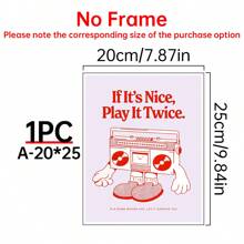 1pc Retro Music Wall Art Poster, If It Looks Good, Put The Painting Twice, Fun Pop Print, Ideal Gift For Living Room, Kitchen, Wall Art, Unframed Canvas Print - Multicolor - View 13