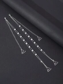 1 对优雅珍珠串珠链文胸肩带 - 彩色 - 查看 7