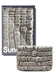 6个装 100% 纯桑蚕丝发圈，真丝发绳，马尾辫发圈，纯色天然发饰，发圈，发绳，头饰