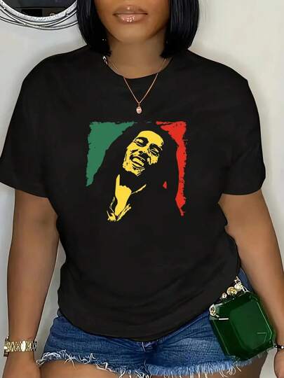 Happy Valentine'S Day Women's  Retro Reggae Flag Jamaica  Ghost - T-Shirt, Women's 220g Round Neck Casual Heavy Pure Cotton T-Shirt (1 PC)
