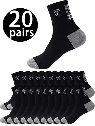 20/10/5/1 Pair Men Knee High Socks, Soft Elastic Breathable Socks For Daily Wear All Seasons, Excellent Christmas Gift, Fall