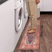 1 peça Tapete para decoração de quarto com Impressão de Flores e Geométrica Retrô