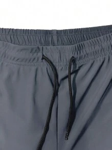 [Spring/Summer] Men's Drawstring Quick-Drying High-Elasticity Solid-Color Sports Training Outdoor Shorts With Zipper Pockets, Suitable For Fitness Sports Series - Grey - View 6