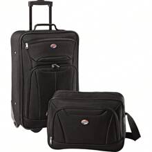 Fieldbrook 2 Piece Softside Luggage Set, 21" Upright Rolling Carry-On And Boarding Bag - Black - View 3