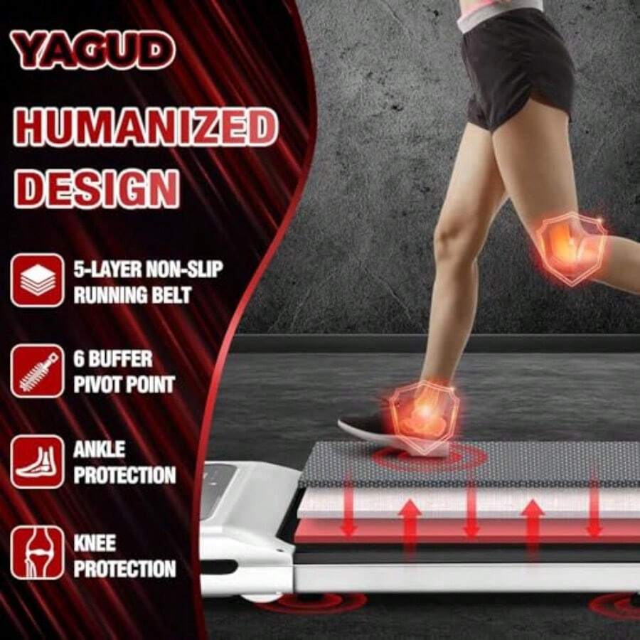 Yagud walking pad treadmill under desk portable home office 2 5