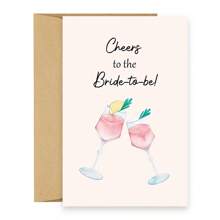 1pc Funny Bridal Shower Card, Wedding Congratulations Card, Bachelorette Party Card, Bridal To Be Gift, Cheers To The Bride To Be