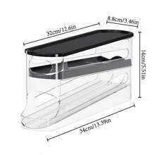 1 Stück klare Ei Aufbewahrungsbox - stoßfeste Doppelschicht automatischer Rolleierehalter mit Konstruktion - perfekt für Kühlschrank, Schrank, Regal und Arbeitsplatte Lagerung, ideale Küchenorganisatoren und Zubehör für Hausfrauen und Bäcker, für Ostern, Eiaufbewahrungstabletts