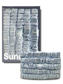 6个装 100% 纯桑蚕丝发圈，真丝发绳，马尾辫发圈，纯色天然发饰，发圈，发绳，头饰