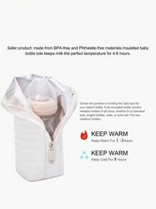 Bolsa aislada para botella, se ajusta a biberones de bebé, se puede acoplar al cochecito, para llevar en la mano, portabiberones y portatubo térmico que mantiene la temperatura, aislamiento térmico