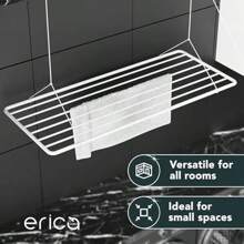 Ceiling Airer 140x50cm - Clothes Ying Rack - Laundry Hoist White PVC-Free Steel - Rustproof 11.2 Meters Ying Space Hoistable 2.5m - White1 - View 4