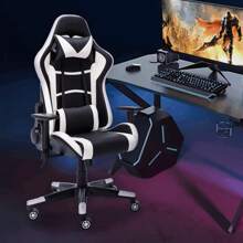 Gaming Stuhl Ergonomisch mit 180° Verstellbare Hohe Rückenlehne, PC Gaming-Stuhl mit breiter Sitzfläche und Rückenlehne