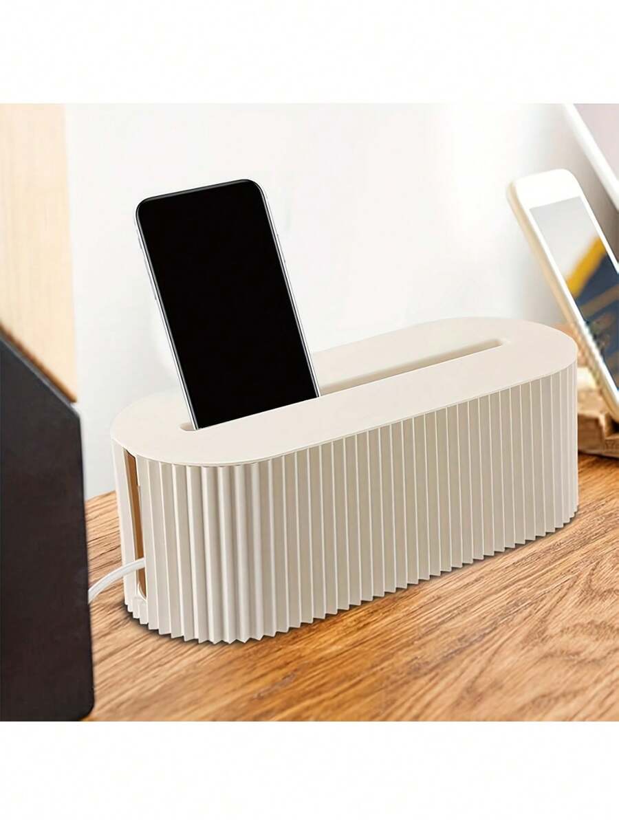 1 个带盖电缆管理盒，大容量办公室电缆整理器，桌面电源线存储，节省家庭、办公室、客厅空间