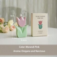 1 郁金香蜡烛装饰，郁金香形香薰蜡烛装饰，花卉美学石蜡大豆蜡香薰蜡烛礼物适合家庭卧室、生日、婚礼、春季复活节派对、礼物 - 多色 - 查看 13
