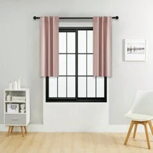 Bộ 1 hoặc 2 tấm rèm cửa có thể điều chỉnh kích thước, rèm che nắng dạng túi thanh cho phòng khách, văn phòng, phòng ngủ, rèm cách nhiệt màu trơn tiết kiệm năng lượng - Hồng - Xem 38