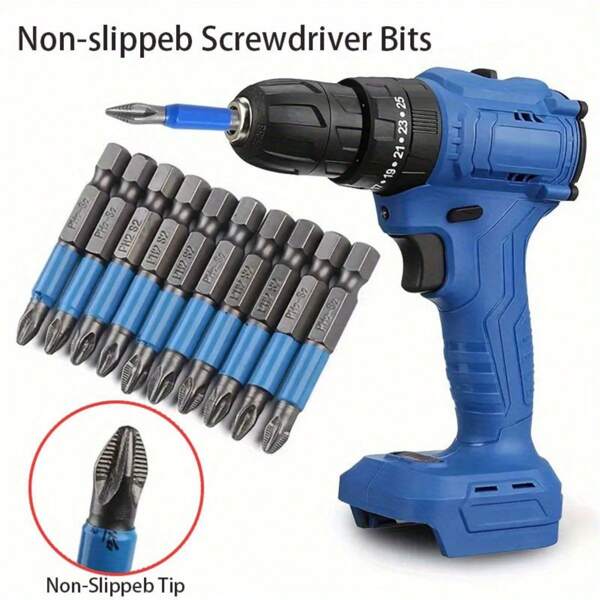 6pcs Strong Magnetic Non-Slip Screwdriver Bits, Screwdriver Heads, Electric Cutter Blades, Flat & Phillips Head Bits, Electric Screwdrivers, Electric Cutting Drill Bits, Tools For Men