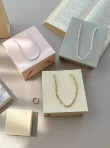 1pc Cute Solid Color Jewelry Handbag, Elegant Jewelry Packaging Bag, Ideal Gift Bag For Accessories. Suitable For Holiday, Wedding, Birthday, Graduation Season Gift Packaging