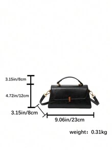 Retro Suede PU Patchwork Handbag & Shoulder Bag For Women, Casual Square Crossbody Bag For Work - Black - View 4