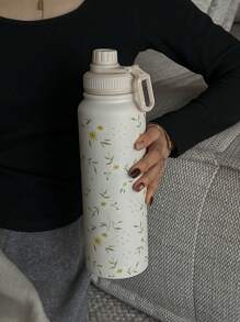 1pc 600ml/20.29oz 800ml/27.06oz 1000ml/33.82oz Stainless Steel Daisy Double Wall Insulated Tumbler,Outdoor Sports Water Bottle, Flat Bottom Cup, Water Mug, Tea Pot, Tea Cup, Fitness Water Bottle, Suitable For Office, Outdoor, Home, Birthday Gift, Valentine's Day, Mother's Day Gift, Graduation, Back To School And Other Holiday Gifts - Multicolor - View 14