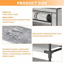 Superlele 10 Tier Shoe Rack, Grey/Black Shoe Cabinet, Large Capacity 50-56Pairs Beautiful Tall Shoe Shelf Free Standing Storage Cabinet Entryway Closet, Dustproof Floor Standing Storage Cabinet With Easy Assembly, For Bedrooms And Dormitories