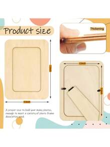 DIY Unfinished Solid Wood Photo Frame, Suitable For 4 X 6 Inch Photos, Crafts, Paintings, Art Projects, Wooden Decoration