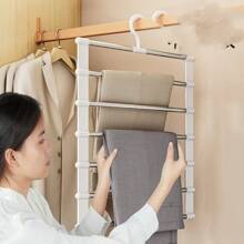 1 pièce Support pliant pour pantalons économisant de l'espace - Boîte d'organisation de penderie en acier inoxydable multi-couches, convient pour les jeans, leggings et pantalons, printemps, minimaliste, hauts d'été