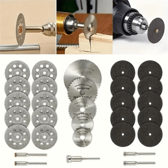 30pcs Diamond Cutting & Grinding Discs, Polishing Wheels, Circular Saw Blades Set - Drill Accessories, High-Speed Saw Blades, Grinding Discs, Double Mesh Grinding Wheel Set - Grinder Accessories, Diamond Abrasive Resin Cutting Discs, Woodworking & Metal Tools Parts