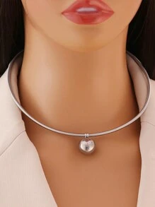 1件装不锈钢球形吊坠磁性项链，女士款，适合日常佩戴，可作为礼物。 - 項圈 - 查看 5