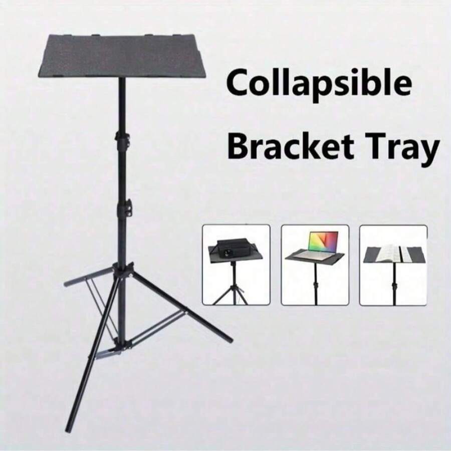 Soporte de bandeja ajustable en altura con bandeja extensible, adecuado para proyector, computadora, libros, etc.; Soporte de bandeja universal para proyector, trípode portátil de piso, aplicable para oficina; Regalo de cumpleaños, película