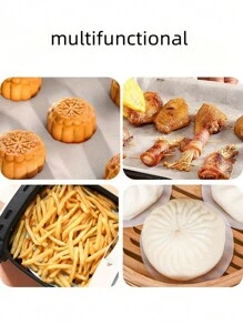 1/3 卷，耐热不粘烘焙纸卷，一次性空气炸锅内衬 - 196.85 英寸/393.7 英寸长，不粘耐热烤盘，防水防油烹饪纸，烘焙工具，适用于空气炸锅和烹饪，必备厨房配件