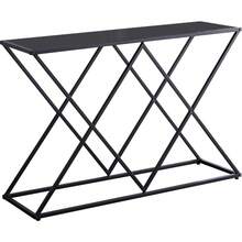 QWSDFVGB  Macon Modern Console Sofa Table, Black Metal Frame & Gray Wood - Perfect For Entryways And Living Rooms - Black Metal - Thiết kế Crisscross - Xem 3