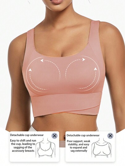 Yoga Tank Tops Breathable Sports BH Shockproof Gathered Function Giving You Beautiful Back Shape Workout Gym Top view 3