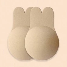 2 szt. wielokrotnego użytku nakładki na sutki w kształcie uszu królika, niewidoczne silikonowe nakładki samoprzylepne do biustonosza do uprawiania sportu i wykonywania push-upów