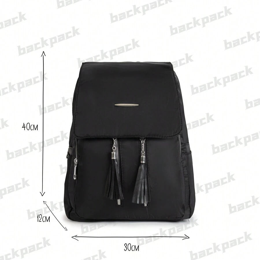 Large Women's Backpack With Anti-Theft Cover - màu đen - Xem 1