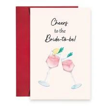 1pc Funny Bridal Shower Card, Wedding Congratulations Card, Bachelorette Party Card, Bridal To Be Gift, Cheers To The Bride To Be
