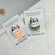 Du bist mein Schätzchen Pinguin Kuschel Karte - mit bezaubernder 3D Pinguin Paar Liebende, liebenswürdige Valentinstag Karte für den Partner, einzigartiges Geschenk für Geburtstag, Hochzeitstag, Vermissen Dich Erinnerungsstück, Mini Geschenkkarte für Valentinstag, Schulanfang, Freundschaftstag, Ostern, Muttertag, Vatertag, inspirierendes Geschenk für kleine Unternehmen, für Freund/Freundin - Pink - Übersicht 1