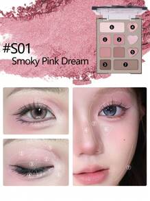 VEECCI Palet Eyeshadow Beautiful Dream Sepuluh Warna Tahan Lama, Tidak Mudah Dihapus, Berkilau Mutiara, Bab Eyeshadow Multi-Warna, Warna Bumi, Terjangkau untuk Pelajar, Ideal untuk Halloween dan Acara Malam Hari - S01 Mimpi Merah Muda Berasap - View 3