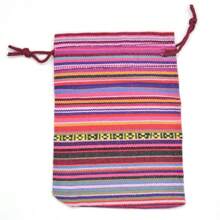 5pcs Linen Drawstring Bags, Bohemian Jewelry Cosmetic Gift Storage Pouches