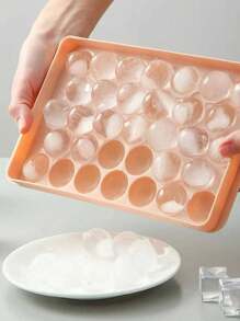 1 pieza Molde de hielo de plástico de color aleatorio, molde minimalista de 33 cubitos de hielo en forma de bola con tapa para el hogar - Multicolor - Ver 5