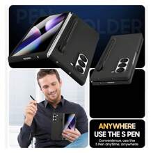 keshengtai 1pc Phone Case With Built-In Screen Protector & 1 Stylus Pen, Compatible With Samsung Galaxy Z Fold 7 / 6 / 5 / 4 / 3 5G Waterproof Shockproof Anti-Fall Scratch Resistant - Black - View 3