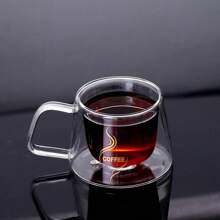 1 件和 2 件双层玻璃咖啡杯，带手柄，透明，保温防烫。适用于拿铁、意式浓缩咖啡、茶包和卡布奇诺。厨房用具，适合家庭聚会、生日和节日礼物。返校季 - 無色 - 查看 5