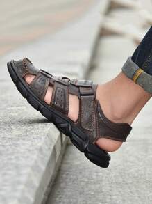 Men's Hollow Out Design Casual Comfortable Outdoor Sandals - Brown - View 5