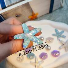 20 pezzi di bottoni decorativi per scarpe, serie estiva, con motivi di stelle marine 3D, conchiglie e onde, ideali per decorare in modo elegante scarpe, sandali e come regalo per le vacanze - Multicolore - Visualizzare 6