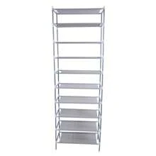 Simple Assembly 10 Tiers Non-Woven Fabric Shoe Rack Gray