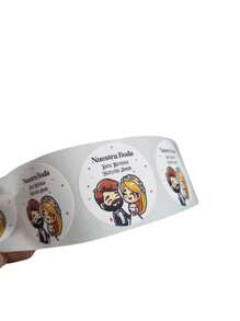 100 sticker, calcomanía, pegantina etiquetas, NUESTRA BODA 3.5 CM - Blanco - Ver 2