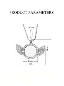 1pc Custom Personalized Photo Necklace, Custom Double-Sided Picture Necklace, Hip Hop Style Chain Strap Picture Pendant, Personalized Commemorative Gift, Father's Day Gift Gift Ideas, Silver, Stylish, Colorful, Vintage, Simple, Unisex, Casual, Cuties, Custom, Personalized, Unique, Ideal Gifts For Him, Ideal Gifts For Her, Her, Boyfriend, Girlfriend, Dad, Mom, Family, Friends, For Anniversaries, For Birthdays, For Graduation, For Prom, For Party, Prom Season