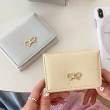 Wallets Girls Cute Bow Small Wallet Aesthetic Card Holder ID Window (Multi-Color Available) For Women Wallet Mini Wallet Purse Wallet Card Wallet - Multicolor - View 7